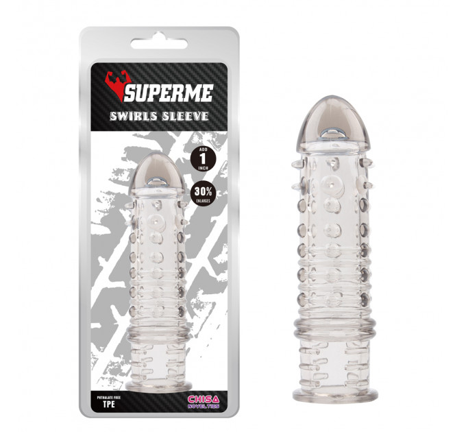 Насадка рельєфна напівпрозора Chisa Superme Clear, сіра