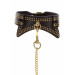 Ошейник с заклепками и поводком Taboom Studded Collar and Leash, веганская кожа, черный