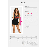 Комплект Obsessive Cecilla сорочка та стрінги S/M