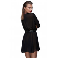 Платье прозрачное с поясом и чокером F150 Noir Handmade XXL