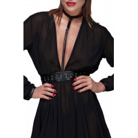 Платье прозрачное с поясом и чокером F150 Noir Handmade XXL