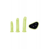 Страпон с 3 насадками Whipsmart Glow in the Dark светящийся в темноте