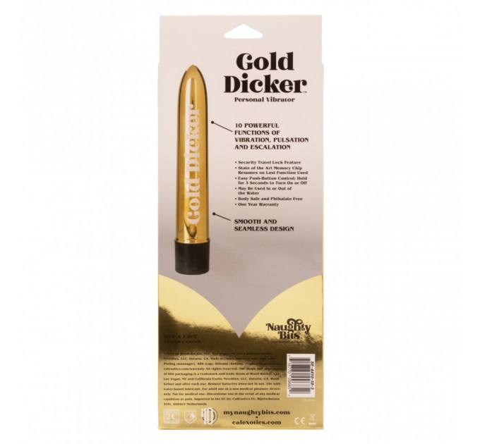 Вибратор Naughty Bits Gold Dicker Vibe