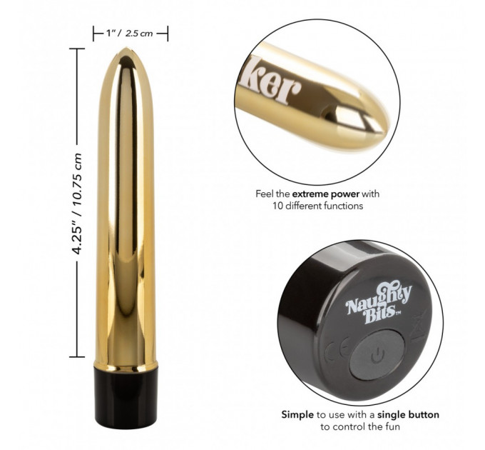 Вибратор Naughty Bits Gold Dicker Vibe