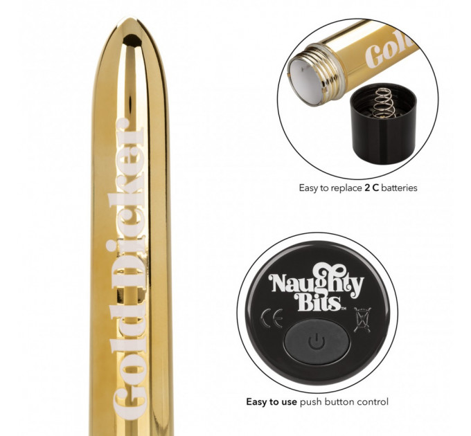 Вибратор Naughty Bits Gold Dicker Vibe