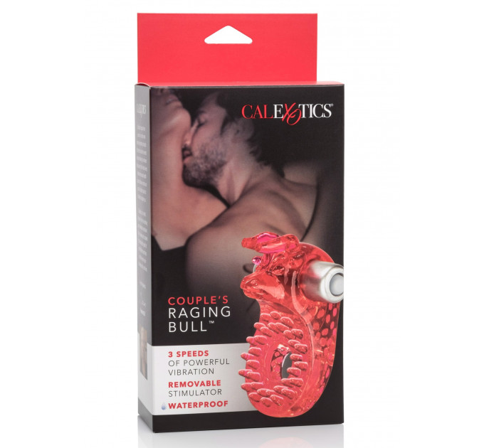 Вібро-ерекційне кільце з биком CalExotics червоне, 8.2 х 5 см
