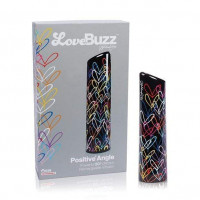 Вібратор-куля Screaming O LoveBuzz Positive Angle, чорний з різнокольоровими серцями