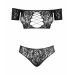 Комплект кружевной - топ и трусики Obsessive Inessita, черный, XL/XXL