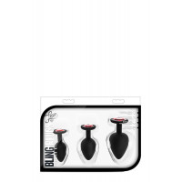 Набор анальных пробок LUXE BLING PLUGS TRAINING KIT RED GEMS