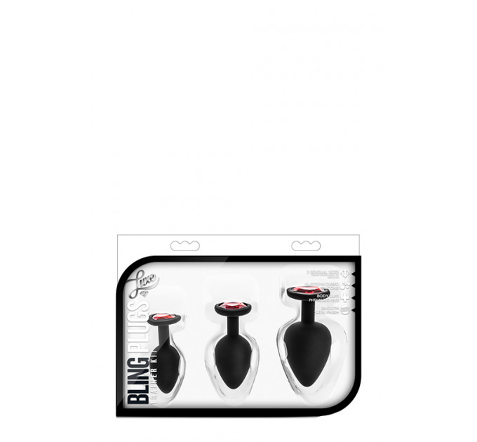 Набор анальных пробок LUXE BLING PLUGS TRAINING KIT RED GEMS