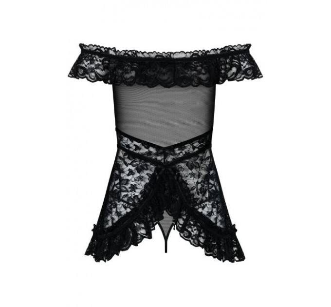 Сорочка Flores chemise Obsessive SM черная