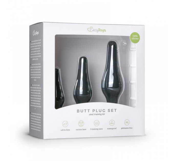 Набор анальных пробок EasyToys Butt Plug Set, черный