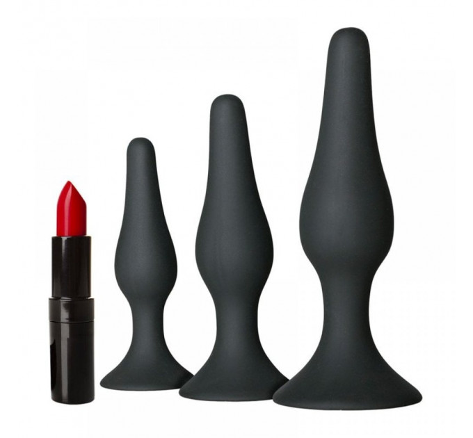 Набор анальных пробок EasyToys Butt Plug Set, черный