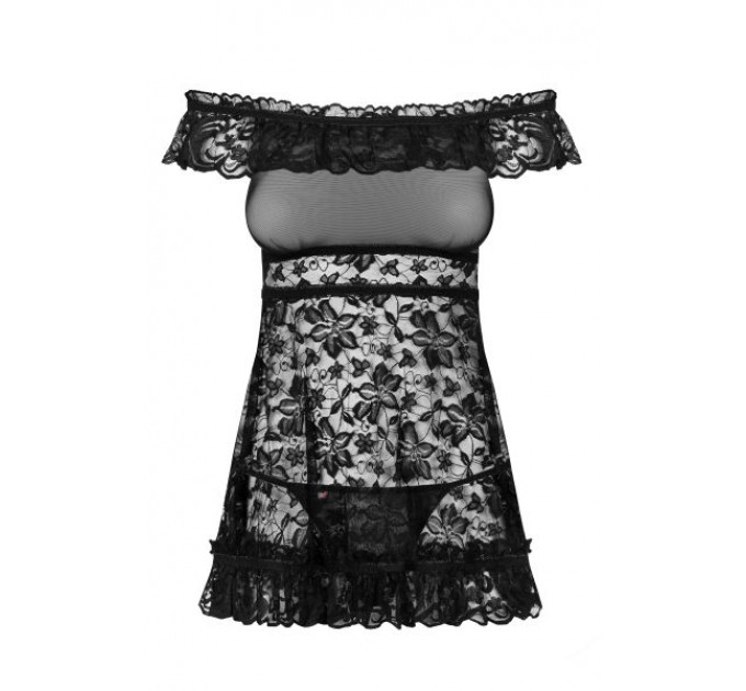Сорочка Flores chemise Obsessive SM черная