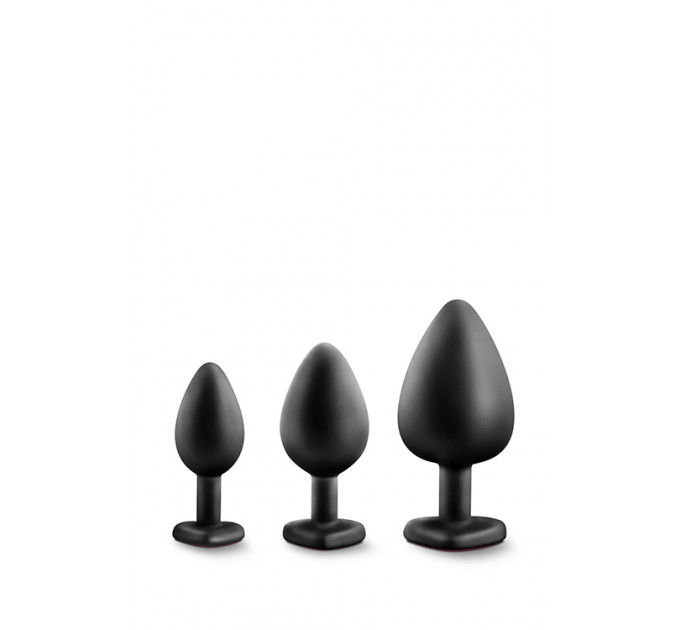 Набор анальных пробок LUXE BLING PLUGS TRAINING KIT RED GEMS