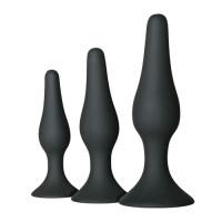 Набор анальных пробок EasyToys Butt Plug Set, черный
