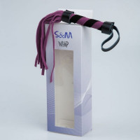 F61417 батіг із замші міні FLOGGER BLACK / PURPLE