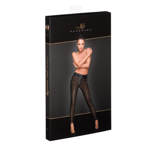 Брюки женские с перфорацией сетка F233 Noir Handmade L