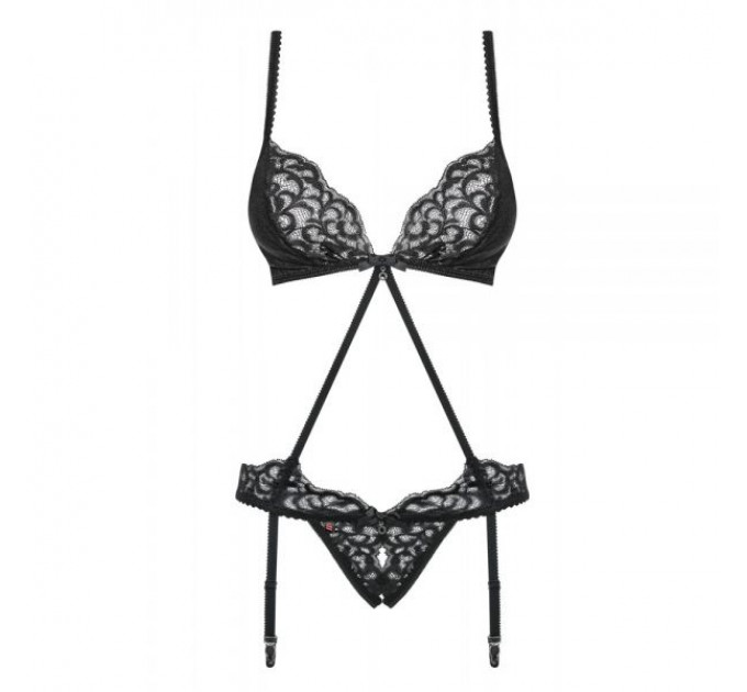 Боди Obsessive Laluna crotchless teddy black L/XL