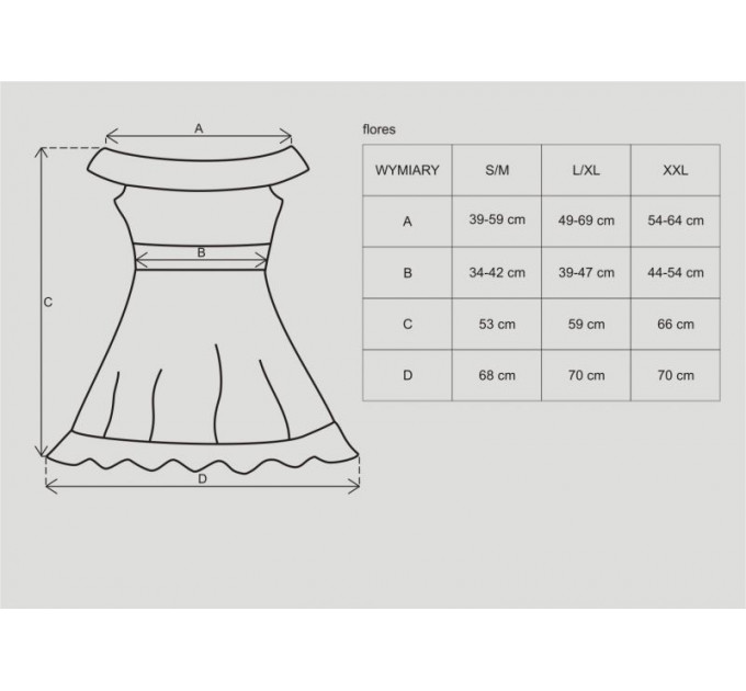 Сорочка Flores chemise Obsessive SM черная