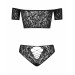 Комплект кружевной - топ и трусики Obsessive Inessita, черный, XL/XXL