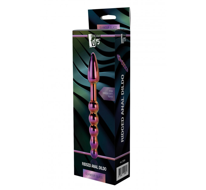 Стеклянный анальный стимулятор Dream Toys GLAMOUR GLASS RIDGED ANAL DILDO