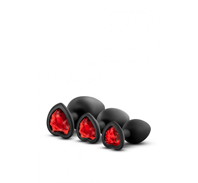 Набор анальных пробок LUXE BLING PLUGS TRAINING KIT RED GEMS