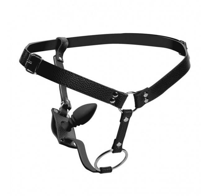 Портупея труси з кільцем на член Harness With Cock Ring And Anal Plug та анальною пробкою