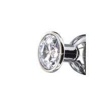 Анальна пробка із кристалом Toy Joy Diamond Bum Bijou, сріблястий, Small