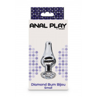 Анальна пробка із кристалом Toy Joy Diamond Bum Bijou, сріблястий, Small