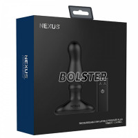 Анальна пробка з вібрацією та накачуванням Bolster Nexus, силіконова, чорна, 12 х 4 см