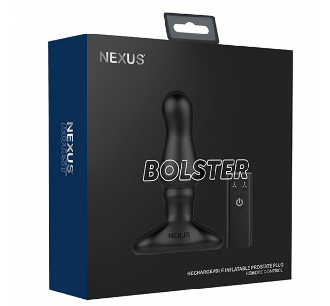 Анальная пробка с вибрацией и накачкой Bolster Nexus, силиконовая, черная, 12 х 4 см