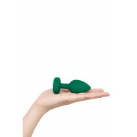 Анальна пробка з вібрацією та пультом B-Vibe - Vibrating Jewel Plug M/L Emerald