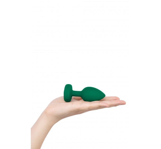 Анальна пробка з вібрацією та пультом B-Vibe - Vibrating Jewel Plug M/L Emerald