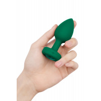 Анальна пробка з вібрацією та пультом B-Vibe - Vibrating Jewel Plug M/L Emerald