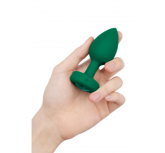 Анальна пробка з вібрацією та пультом B-Vibe - Vibrating Jewel Plug M/L Emerald