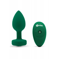 Анальна пробка з вібрацією та пультом B-Vibe - Vibrating Jewel Plug M/L Emerald