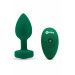 Анальна пробка з вібрацією та пультом B-Vibe - Vibrating Jewel Plug M/L Emerald
