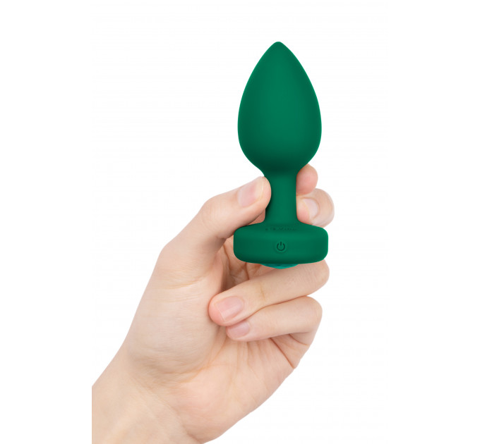 Анальна пробка з вібрацією та пультом B-Vibe - Vibrating Jewel Plug M/L Emerald