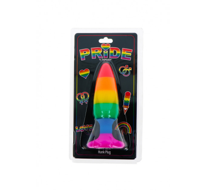 Анальная пробка TOY JOY Hunk Plug, L, разноцветная, 13 х 3.9 см