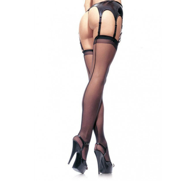 Чулки с кружевной коронкой One Size Nuna Sheer Thigh High Stockings от Leg Avenue, черные