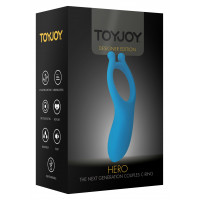 Ерекційне кільце з вібрацією Toy Joy синє, 11 х 5.5 см