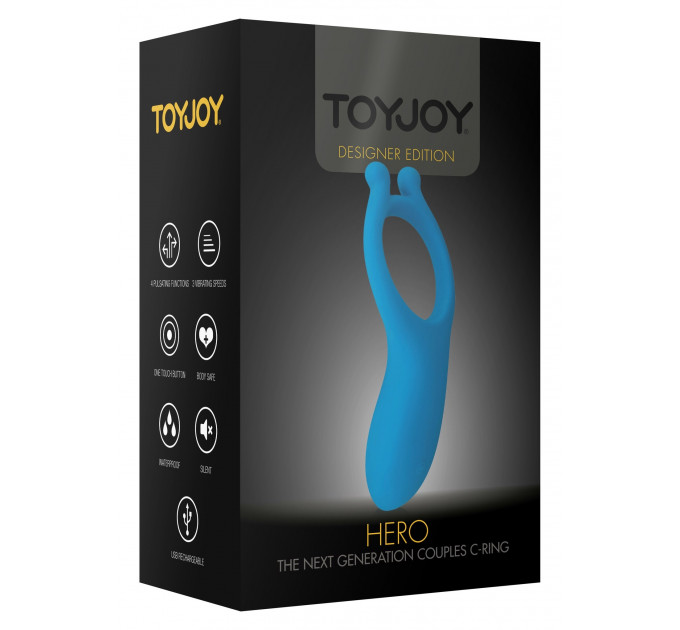 Ерекційне кільце з вібрацією Toy Joy синє, 11 х 5.5 см