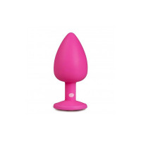Анальна пробка із кристалом Easytoys, силіконова, рожева, 10 х 4 см