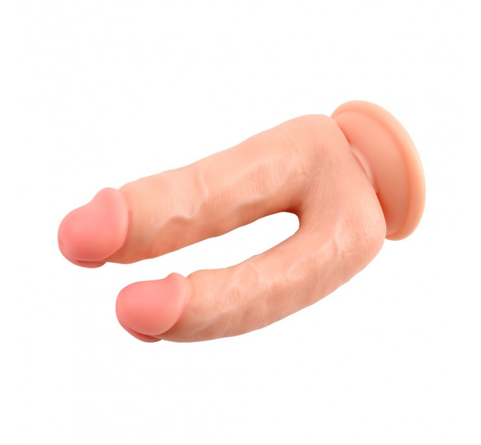 Фаллоимитатор двойной на присоске Chisa Ballsy Super Cock реалистичный, бежевый