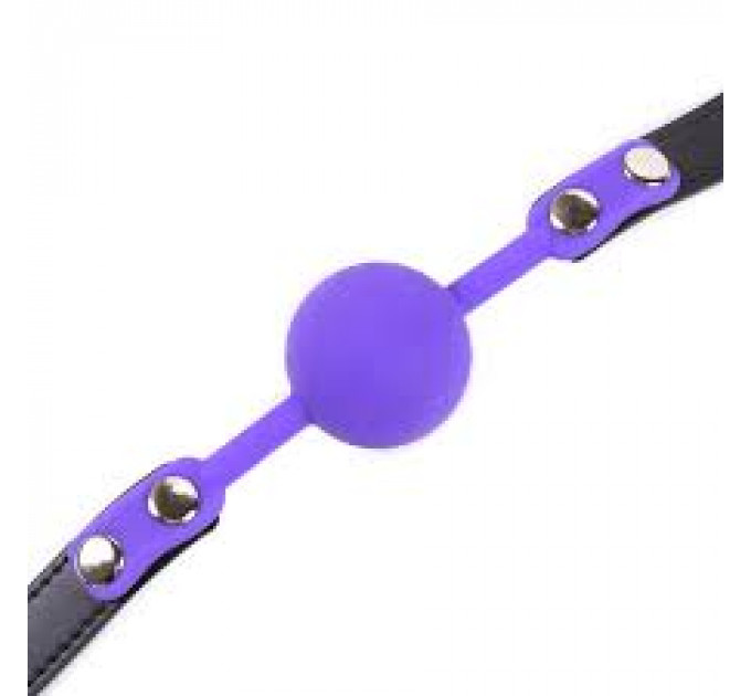 Кляп силиконовый Silicone ball gag metal accesso purple