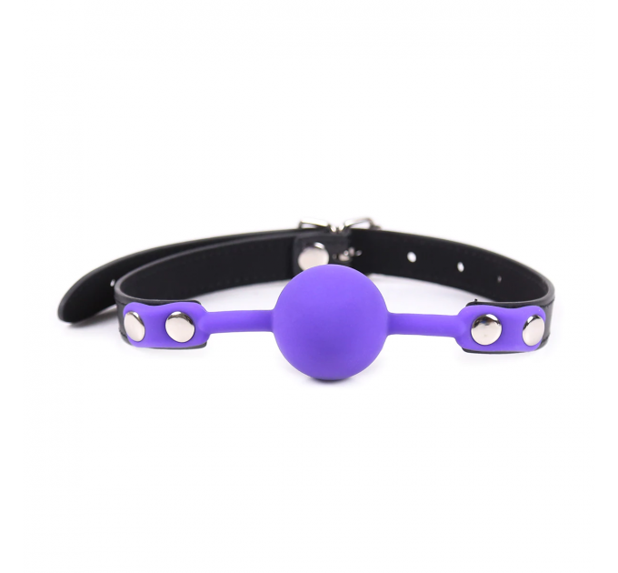 Кляп силиконовый Silicone ball gag metal accesso purple
