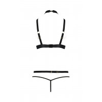 Комплект білизни з чокером та стреп-стрічками LAMIS SET black S/M - Passion