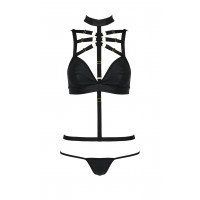 Комплект білизни з чокером та стреп-стрічками LAMIS SET black S/M - Passion