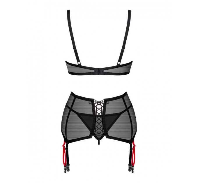 Комплект полупрозрачный XS/S Glandez Obsessive, 3 предмета, черный